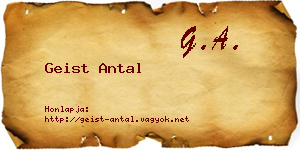 Geist Antal névjegykártya